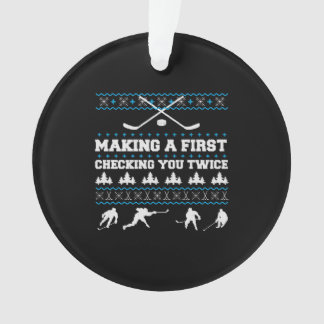 Hockey Gift xmas Christmas Ugly Sweatshirt Sport Ornament