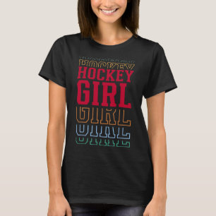 Hockey Girl Funny Layered Text Daughter Youth Kids T-Shirt