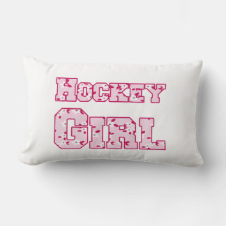 Hockey Girl Pink Floral Lumbar Pillow
