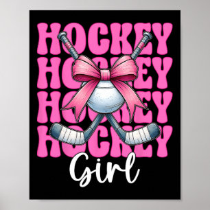 Hockey Girl Street Hockey Girl Coquette Bow _1 Poster