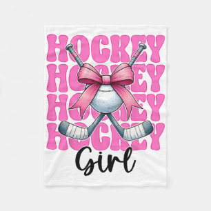 Hockey Girl Street Hockey Girl Coquette Bow _2 Fleece Blanket