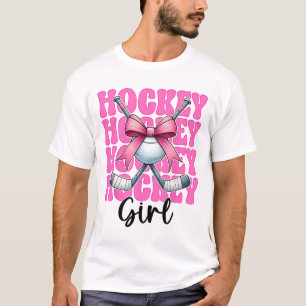 Hockey Girl Street Hockey Girl Coquette Bow _2 T-Shirt