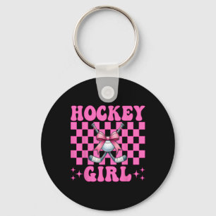 Hockey Girl Street Hockey Girl Coquette Bow _3  Keychain