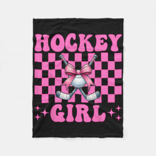 Hockey Girl Street Hockey Girl Coquette Bow Fleece Blanket