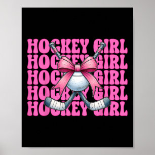 Hockey Girl Street Hockey Girl Coquette Bow  Poster