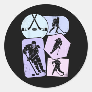 Hockey Girls Ice Hockey Kids Youth Classic Round Sticker