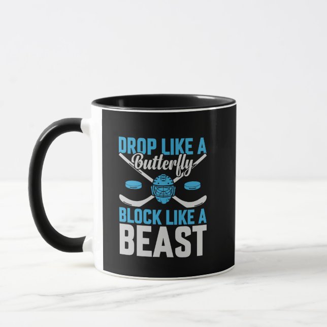 Hockey Goal Block Like a Beast Mug (Left)