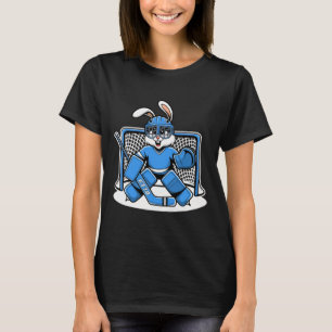 Hockey Goalie Bunny Blue Net Pads Stick Helmet  T-Shirt