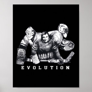 Hockey Goalie Evolution No Mask Vintage Mask To Mo Poster