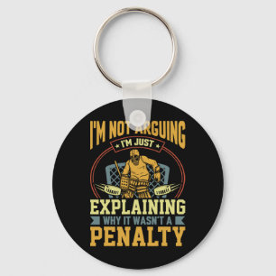 Hockey Goalie Explaining Penalty Funny Ice Hockey Keychain