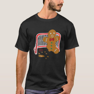 Hockey Goalie Funny Christmas Gingerbread Man Goal T-Shirt