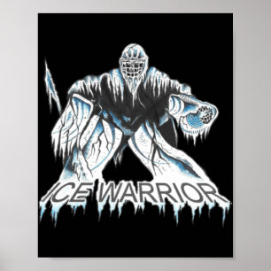 Hockey Goalie Graphic Logo Ice Warrior  Poster