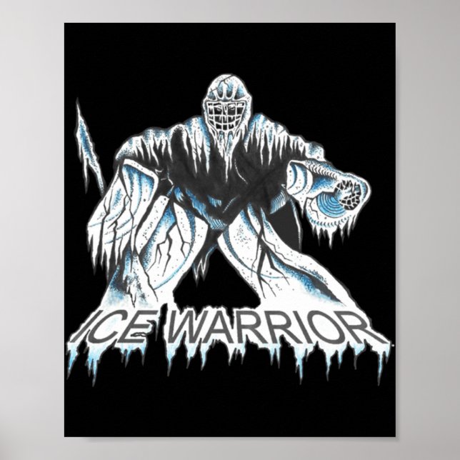 Hockey Goalie Graphic Logo Ice Warrior  Poster (Front)