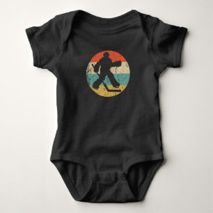 Hockey Goalie Hockey Player Silhouette Retro Sport Baby Bodysuit