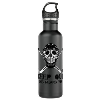 Hockey Goalie Hockey Skull Keep Out 607 player 710 Ml Water Bottle
