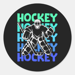 Hockey Goalie Ice Hockey Kids Boys Youth Men Classic Round Sticker