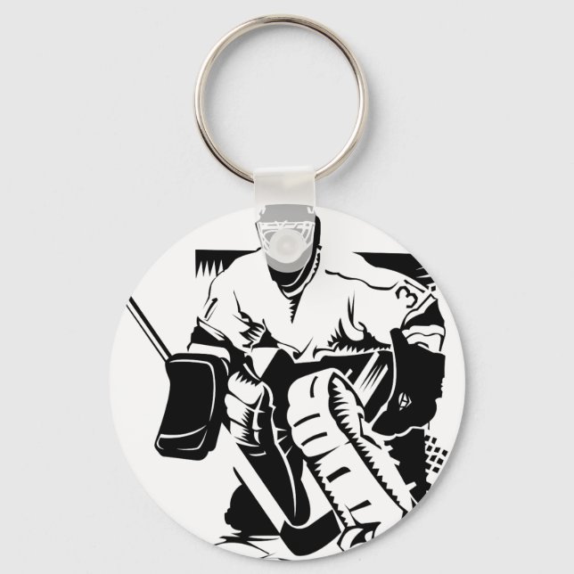 Hockey Goalie Keychain (Front)