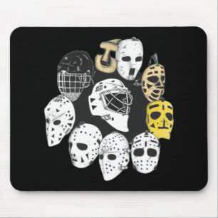 Hockey Goalie Mask Evolution Heritage Vintage Mode Mouse Pad