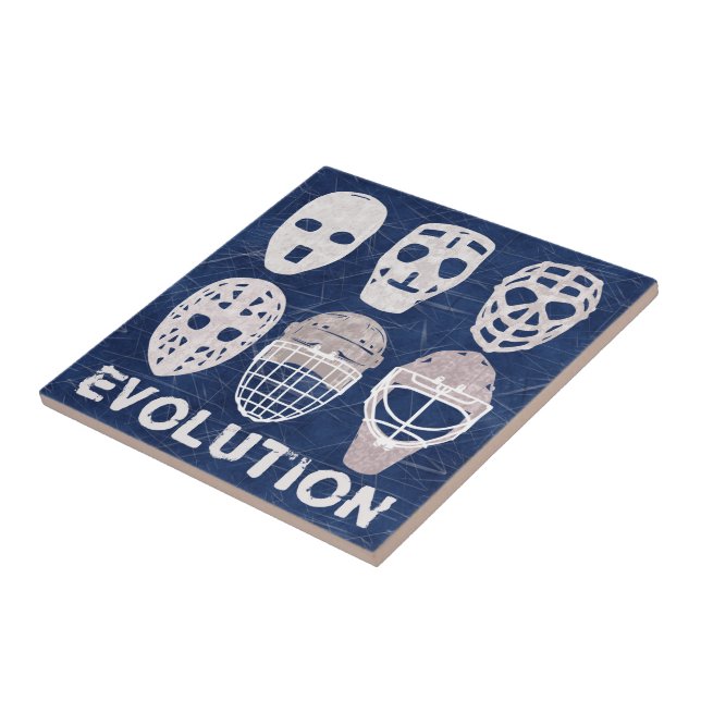 Hockey Goalie Mask Evolution Tile (Side)