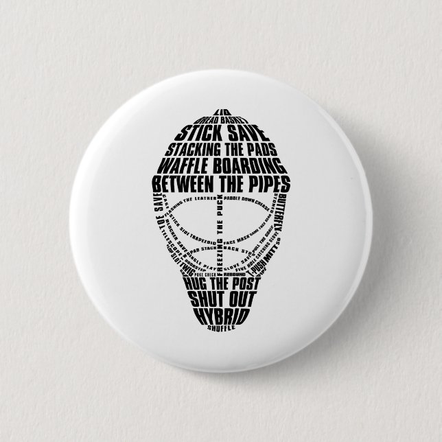 Hockey Goalie Mask Tygraphy  2 Inch Round Button (Front)