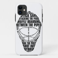 Hockey Goalie Mask Typography iPhone Case