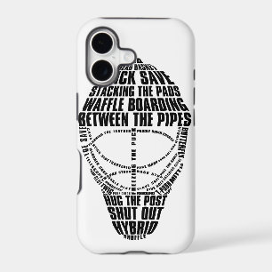 Hockey Goalie Mask Typography iPhone Case