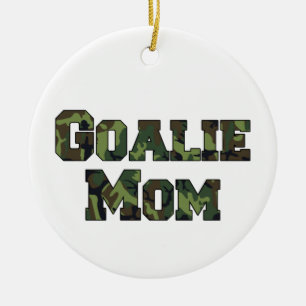 Hockey Goalie Mom Camo Lettering Ceramic Ornament