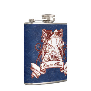 Hockey Goalie Mom Hip Flask, Ice Background Flask