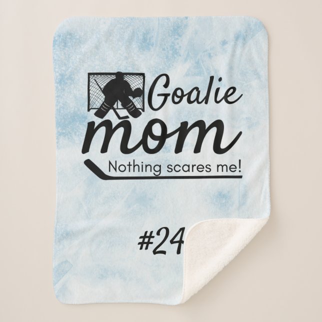 Hockey goalie mom rink gear blanket blue ice (Front)