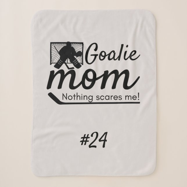 Hockey goalie mom rink gear blanket grey (Front)