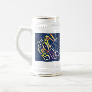 Hockey Goalie My Goal Word Art Beer Stein
