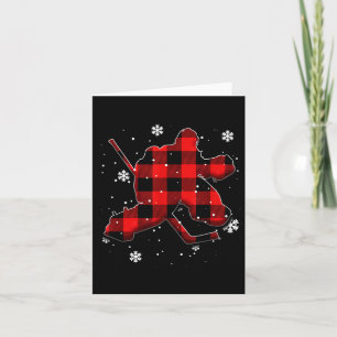 Hockey Goalie Plaid Christmas  Card
