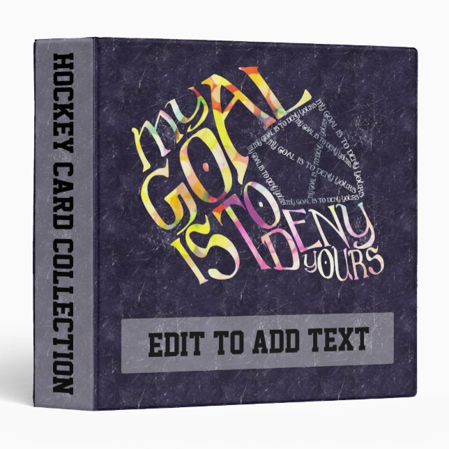 Hockey Goalie Quote Album Customizable Binder (Front/Spine)