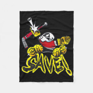 Hockey Goalie Save Logo Featuring Small Saves Fleece Blanket
