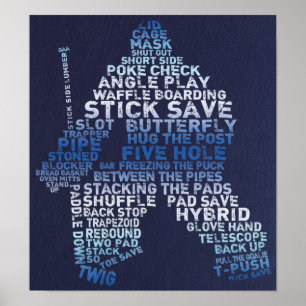 Hockey Goalie Text Art Poster