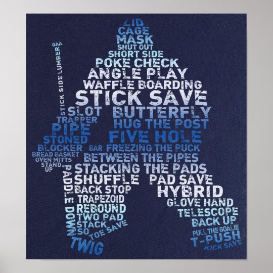 Hockey Goalie Text Art Poster Zazzle.ca