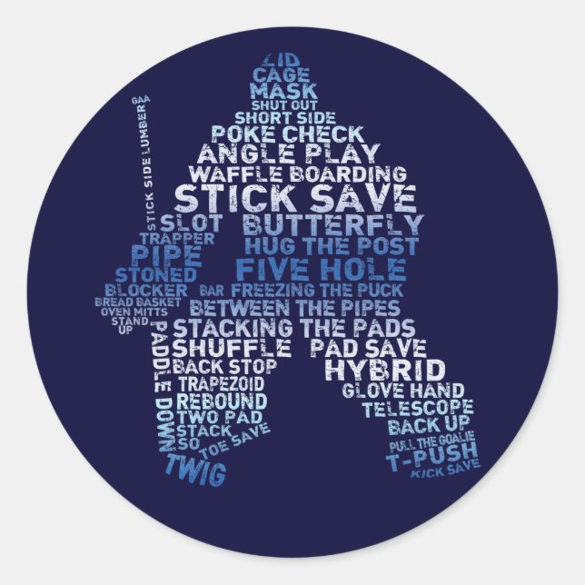 Hockey Goalie Text Stickers (Front)