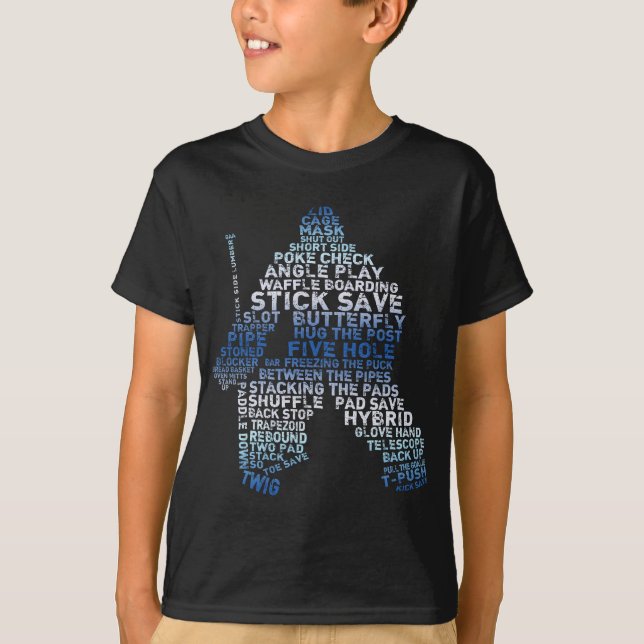 Hockey Goalie Text T-Shirt (Front)