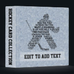 Hockey Goalie Trading Card Album, Customizable Binder<br><div class="desc">Customize your own 3 ring sports binder! To customize: Change the text by typing in the boxes to the right side of the binder image. You will need to click on the little thumbnail images below the main image to switch to the spine and front views of the binder, to...</div>