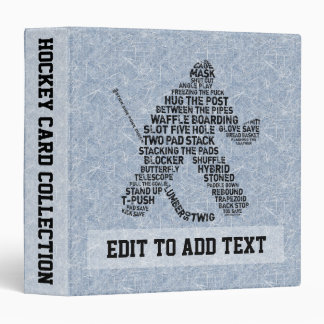Hockey Goalie Trading Card Album, Customizable Binder