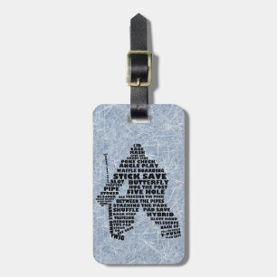 Hockey Goalie Typography Custom Luggage Tag