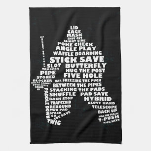 Hockey Goalie Typography Kitchen Towel