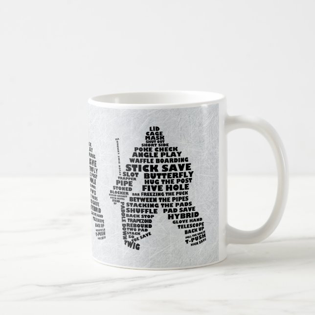 Hockey Goalie Typography Mug (Right)