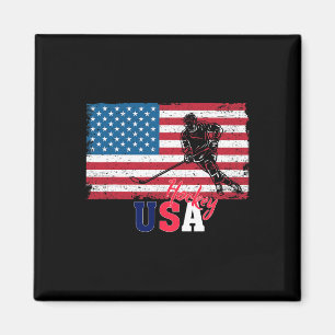 Hockey Goalie Usa Flag Hockey Stick Ice Hockey For Magnet
