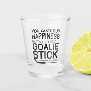 Hockey Goalie, You Can’t Buy Happiness Shot Glass