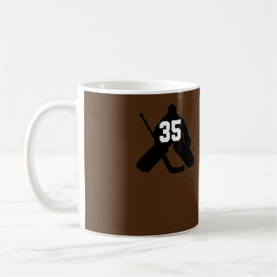 Hockey Goalie YOUR Number 35 Men Women Boys Girls Coffee Mug