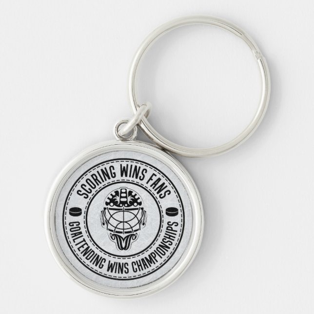 Hockey Goalies Win Championships Keyrings (Front)