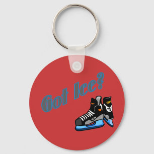 hockey got ice with skates keychain
