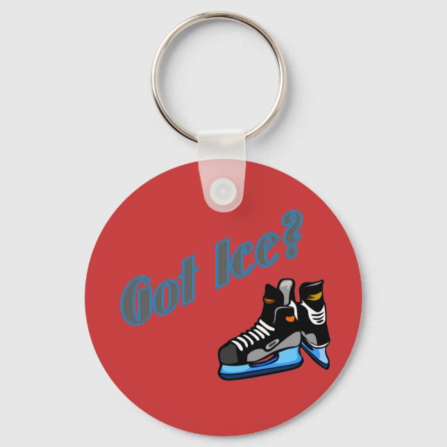 hockey got ice with skates keychain (Front)