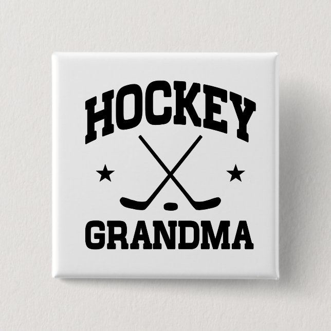 Hockey Grandma 2 Inch Square Button (Front)